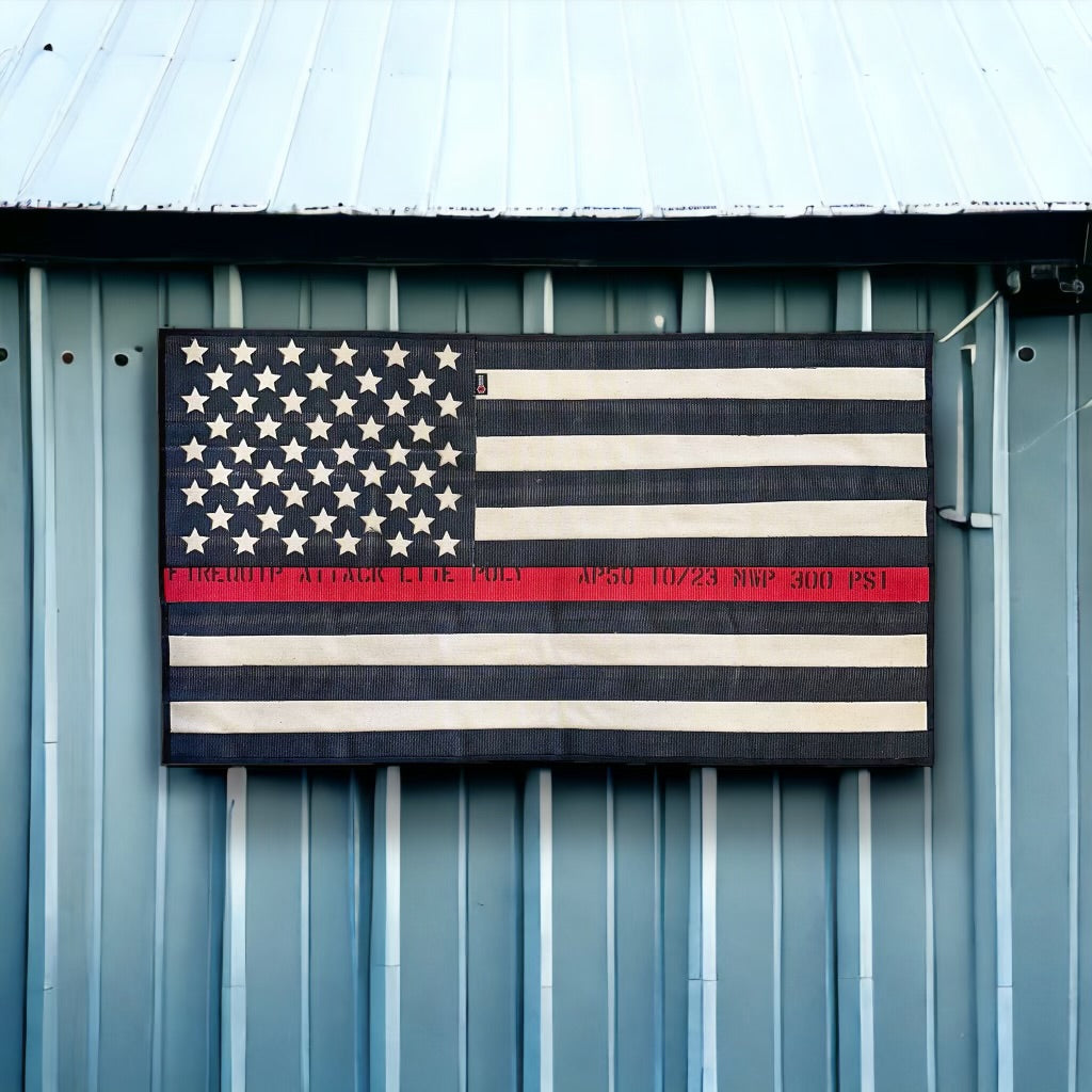 RED LINE Fire Hose American Flag (LARGE = 24