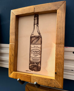 Bourbon Bottle Art Framed