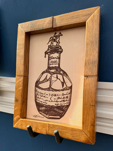 Bourbon Bottle Art Framed