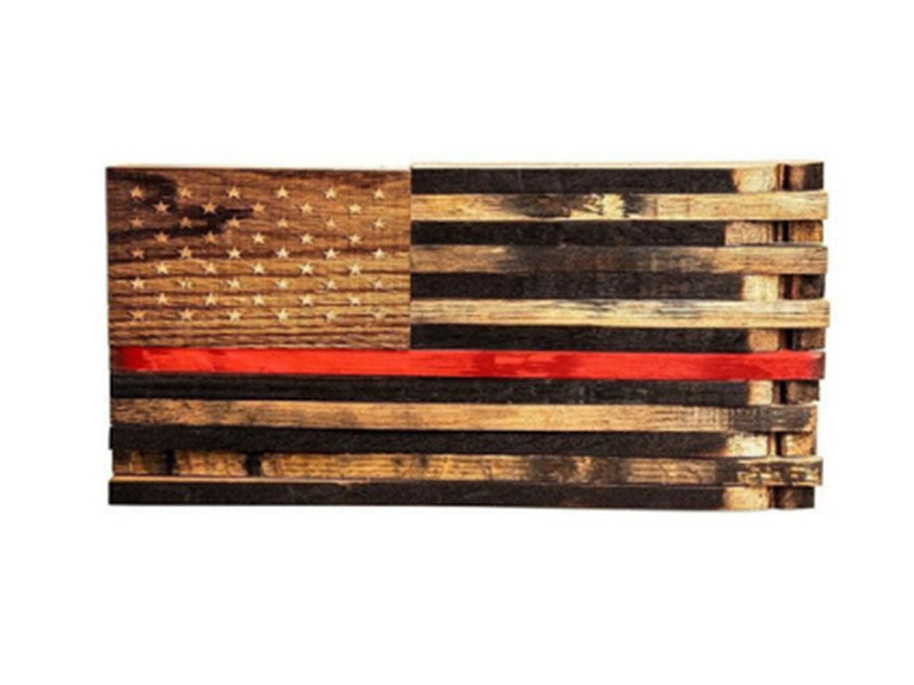 Large Wooden Punisher Flag, popular Red Line, Red Stripe, Wooden Flag, gift for him, gift for her