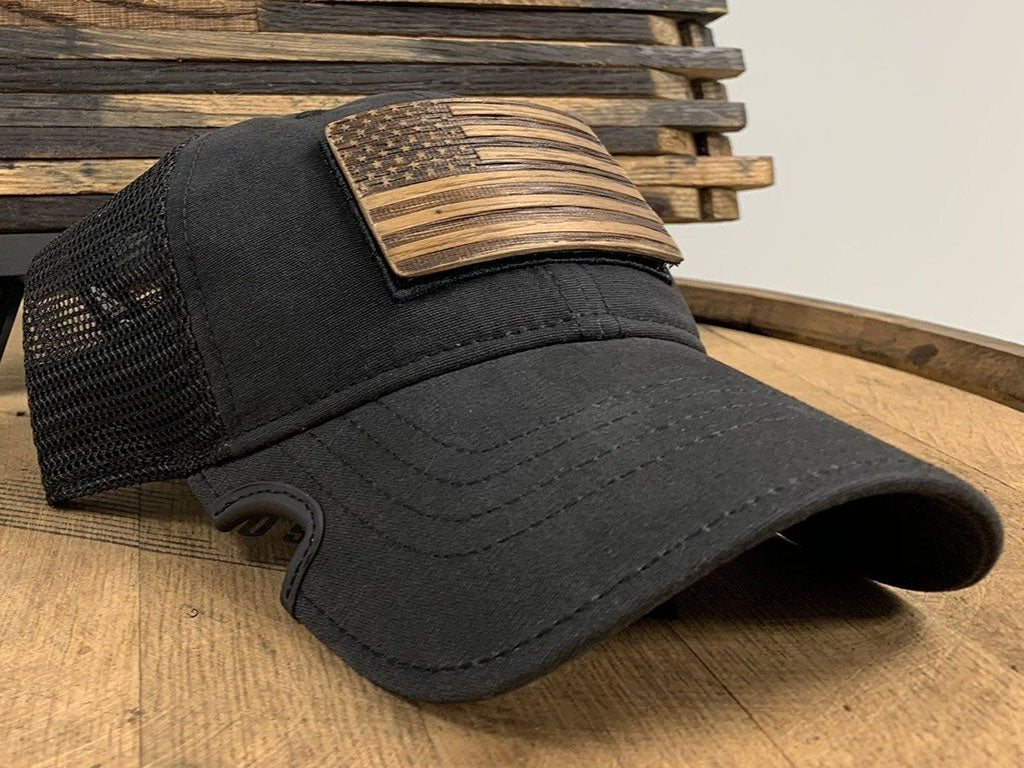 Bourbon Barrel American Flag Patch + Notch Classic Hat