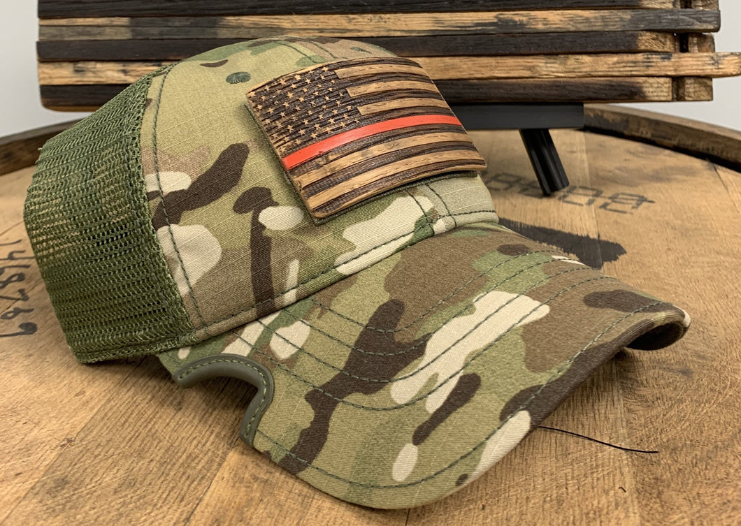 Bourbon Barrel American Flag Patch + Notch Classic Hat